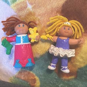 Vintage 1992 Cabbage Patch Kid Girl 3" Figure Yarn Hair McDonalds Happy Meal Toy